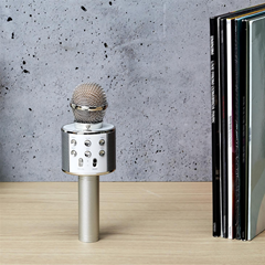 Karaoke Microphone Speaker – Silver