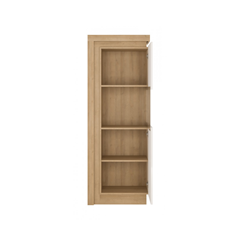 Glass-Door Cabinet 1 Door – Riviera Oak Light & White