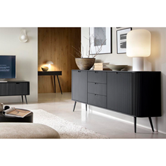 Sideboard 2 Doors 3 Drawers – Black