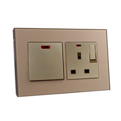 Cooker Unit 45A 13A Socket Gold Temp Glass