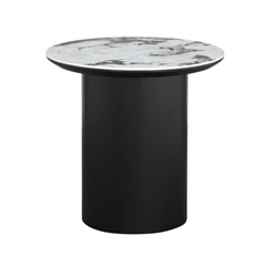 End Round Table 500x500mm - Black & White