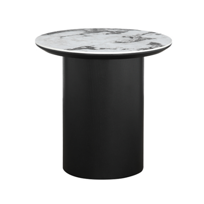 End Round Table 500x500mm - Black & White