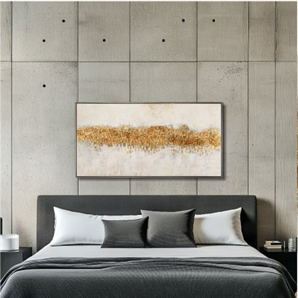 Golden Horizon Acrylic Painting – Gold  72 5x14 cm