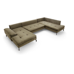 Corner Sofa Bed with Chaise Left 347cm – Olive