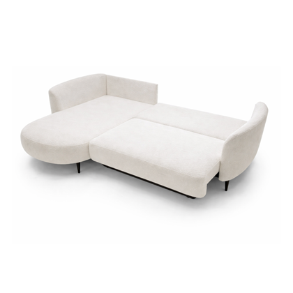 Corner Sofa Bed with Chaise Left 260cm – White