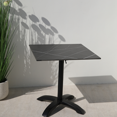 Foldable Table 70x70 - Grey and Black