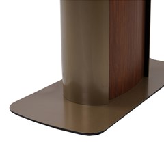 Extendable Ceramic Table – White Cave Stone & Walnut