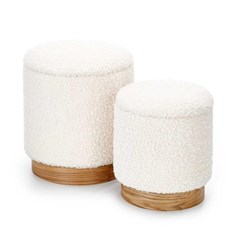 Pouf Set of 2 - Beige