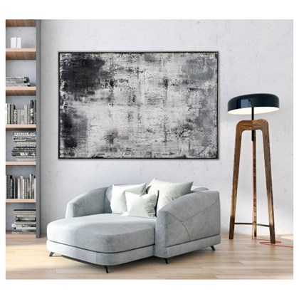 Abstract in Black and White Acryl Painting 102X152 cm