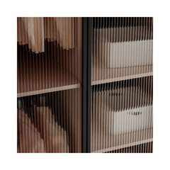 Wardrobe with Milled Glass - Cashmere