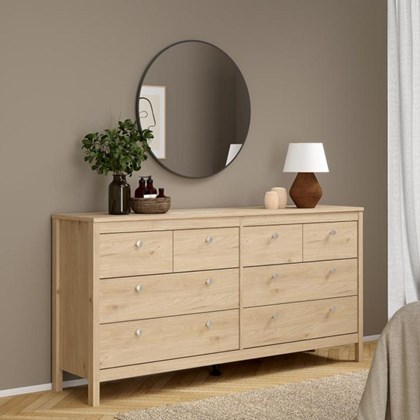 Madrid Double Dresser 4 x 4 Drawers Oak