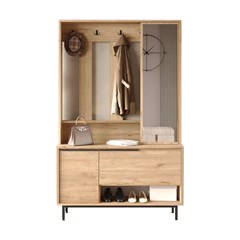 Cabinet Dresser With Coat Rack Light Oak