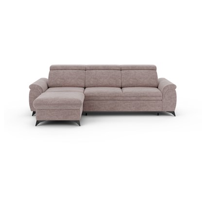 Sofa LH with Adjustable Headrests & Storage -  Grey