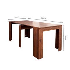 Extendable Dining Table Wood Grain Finish