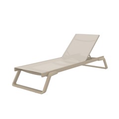 Sun Lounger with Armrests - Taupe