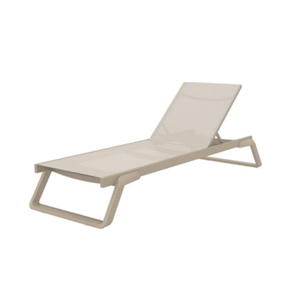 Sun Lounger with Armrests - Taupe