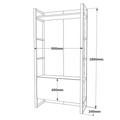 Dressing Table Hall Set With Coat Rack in pine