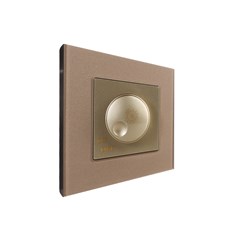 1 Gang Rotary Dimmer Gold Temp Glass