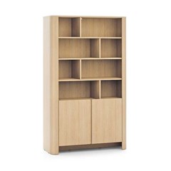Bookshelf – 4 Shelves & 2 Doors – Oak