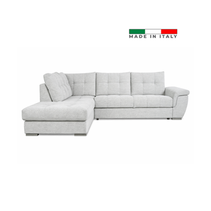 Sofa 3-Seater with Pull-Out Bed & Left Storage – Pale Grey