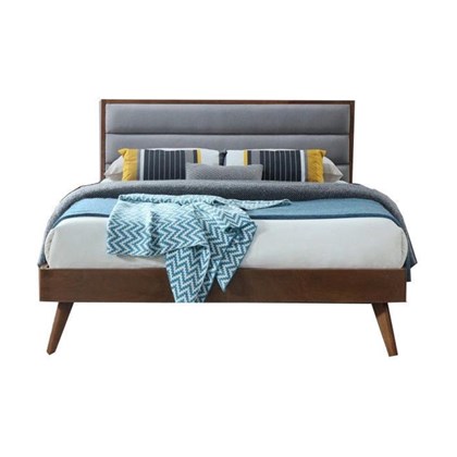 Bedroom Bed Walnut & Grey 160x200 cm