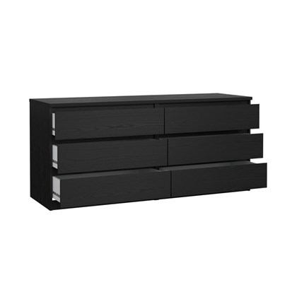 Naia Double Dresser 6 Drawers Black.