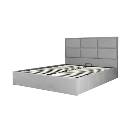 Upholstered Bed with Gas Lift 160 - Light Grey
