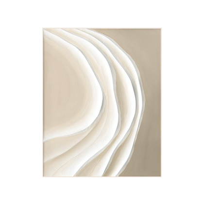 Sandy Waves Acrylic Painting – Warm White 80x100 cm