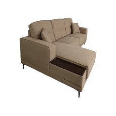 3-Seater Sofa Left Chaise Longue - Brown