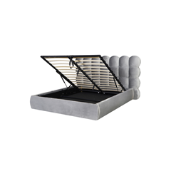 Upholstery Bed with Gas Lift 160x200 - Light Grey