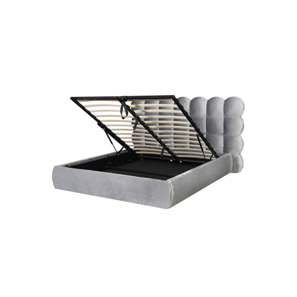 Upholstery Bed with Gas Lift 160x200 - Light Grey