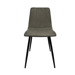 Dark Grey Dining Chair with Matt Black Legs