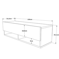 Hanging Tv Unit - Atlantic Pine & White