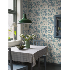 Wallpaper Arboretum Turquoise and Warm Blue