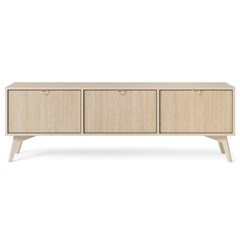 TV Unit 3 Doors - Chevron Scandi & Beige