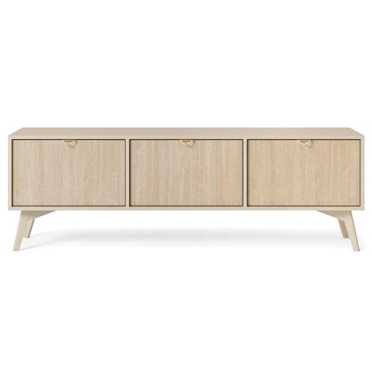TV Unit 3 Doors - Chevron Scandi & Beige