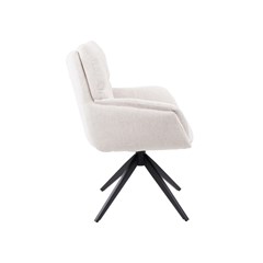 Swivel Dining Chair – White Fabric