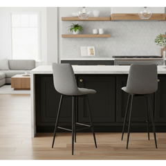 Bar Stool – Grey & Black Legs