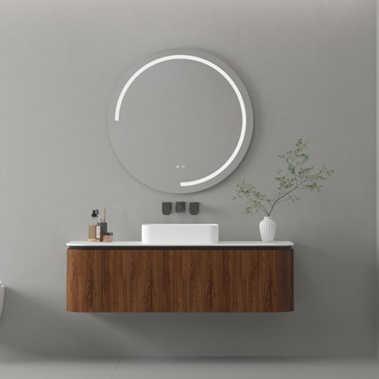 Bathroom Vanity Unit Dark Walnut 120x44cm - Sintered Top and Basin