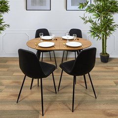 Dining table EXT 120-160x80x76cm oval Brown