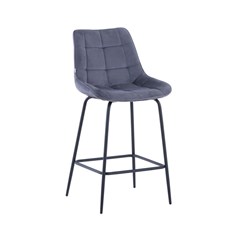 Dark Grey Velvet Barstool