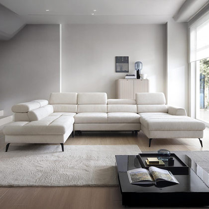 Corner Sofa Bed Chl Left – White