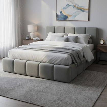 Upholstery Bed with Gas Lift 160x200 - Light Grey