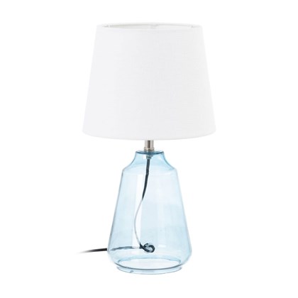 Blue Glass-Fabric Table Lamp