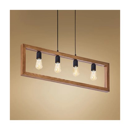 Pendant Lamp 4X E27 60W - Black & Brown