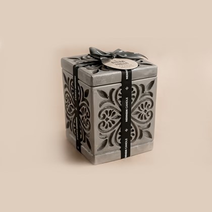 Large Cube Jar Maltese Heart Creme Caramel