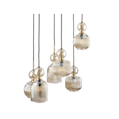 Sophia Cognac Hanging Lamp – Amber & Black/Gold