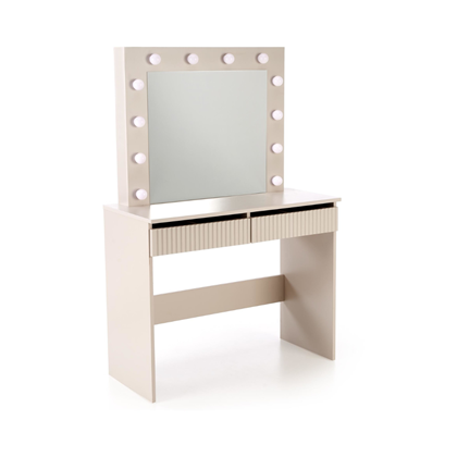 Cashmere Vanity Table with LED Mirror - 2 Drawers