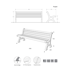 Bench with Pinewood Planks