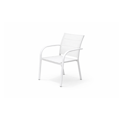 Aluminium Glass Table & White Chairs